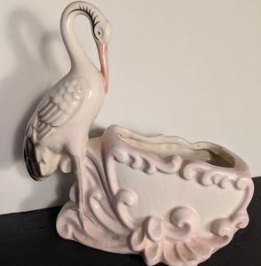 Vintage Crane Stork Bird Succulent Planter